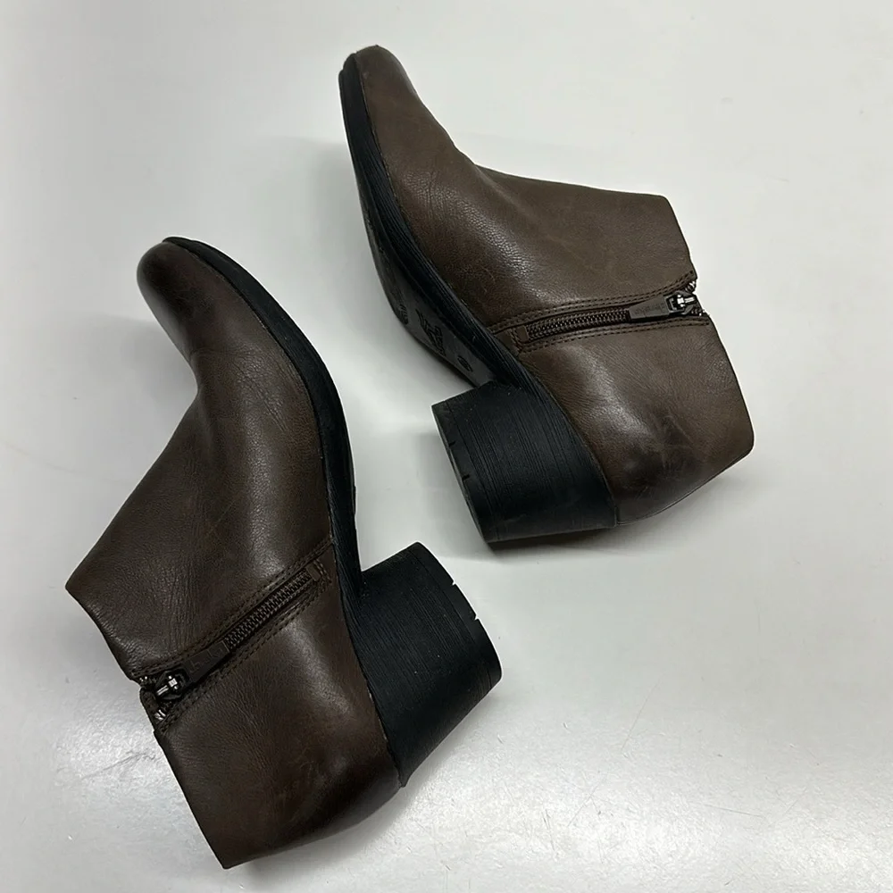 Dansko Raina Ankle Boots Burnished Calf Leather Boot Chestnut Brown Size 36